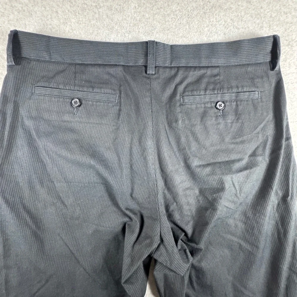 Banana Republic Pinstripe Trousers Mens 35x30 Charcoal Gray Excellent Straight